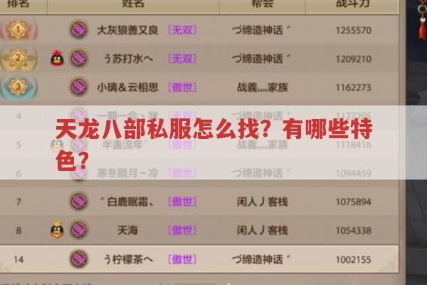 天龙八部私服,独特体验与寻找之道