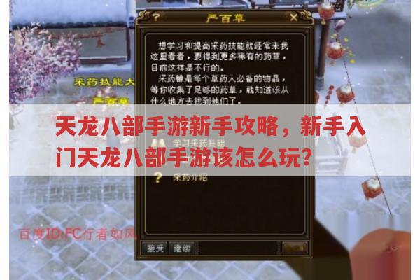 天龙八部手游新手攻略,新手入门怎么玩?