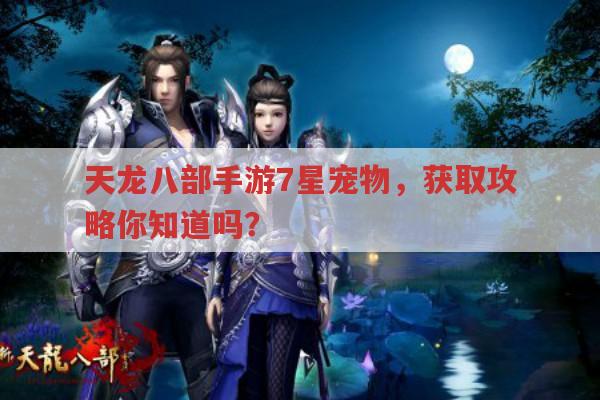 天龙八部手游7星宠物,获取途径你都清楚吗?